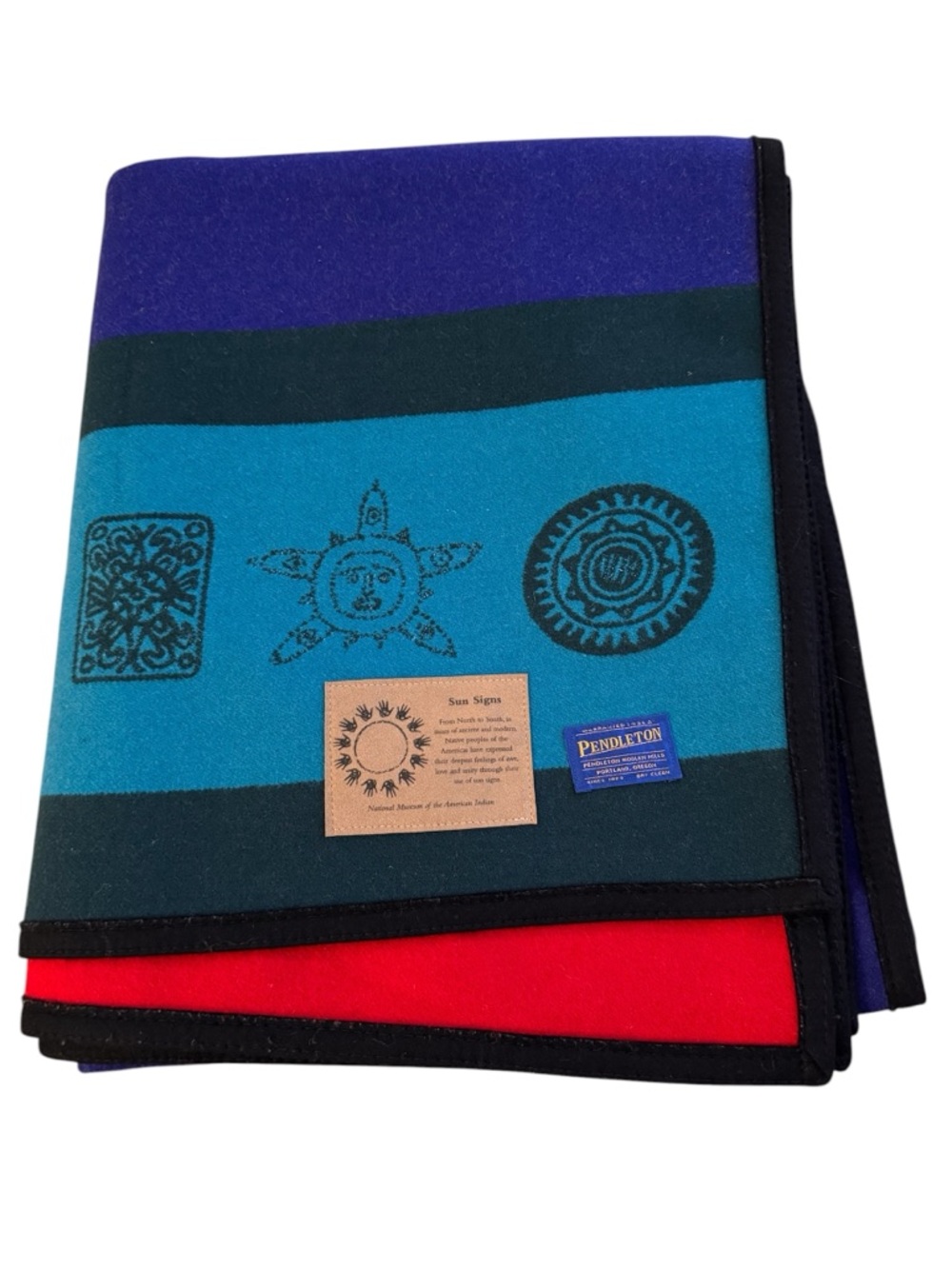 Pendleton NMAI Smithsonian Native American Sun Signs Wool Blanket USA VTG EUC